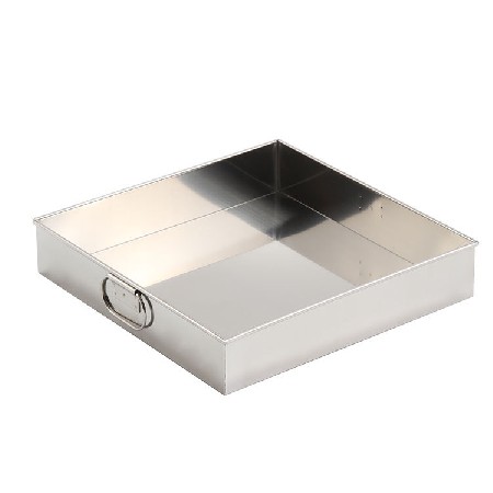 不銹鋼加厚9寸方盒 雙拉手設計防燙手帶蓋子方盤 廚房餐具批發